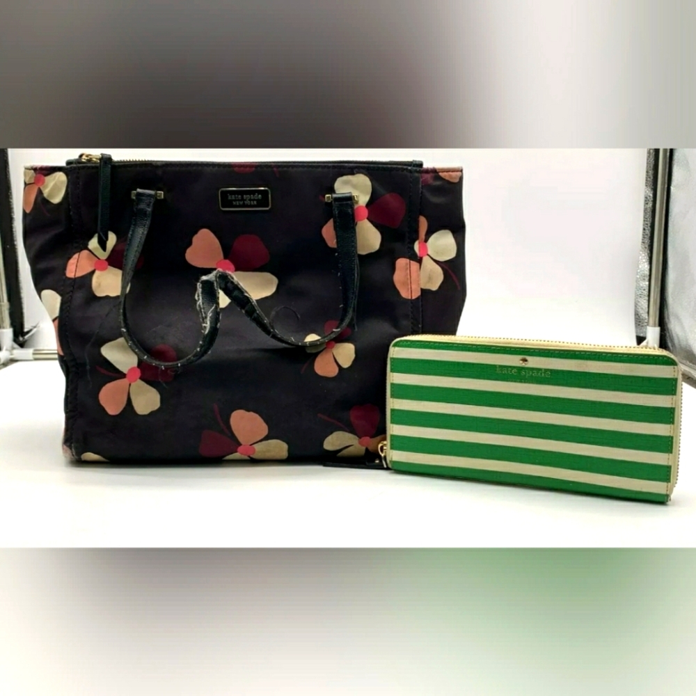 Kate Spade Dawn Grand Flora Multicolored Leather Satchel tote purse